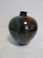 Keramiek Vaas /bolvaas 28cm H 24cm diam. 2.2kg!, Gebruikt, Blauw, Aardewerk of Porselein, Ophalen of Verzenden