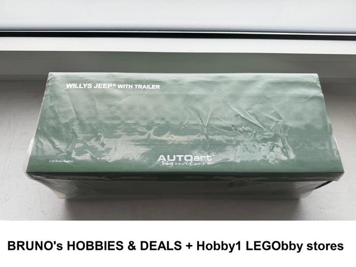 AUTOART 74016 Jeep Willys met aanhangwagen NIEUW 1/18, Hobby en Vrije tijd, Modelauto's | 1:18, Nieuw, Auto, Autoart, Ophalen of Verzenden