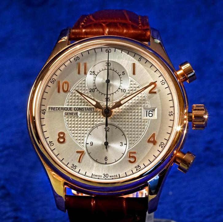 Frédérique Constant Runabout Chrono, Handtassen en Accessoires, Horloges | Heren, Nieuw, Polshorloge, Overige merken, Staal, Leer