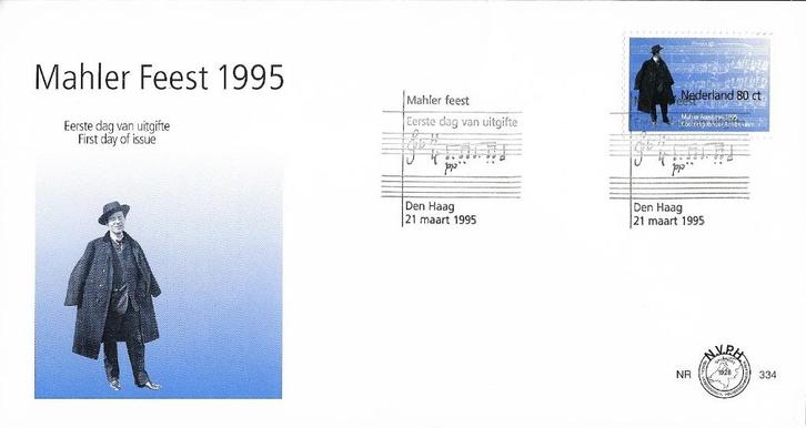 1995 - NEDERLAND - FDC Mahlerfestival + DEN HAAG, Postzegels en Munten, Postzegels | Nederland, Postfris, Na 1940, Verzenden