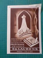 Ed. Laurens cigarette - publicité papier - 1937, Collections, Autres types, Utilisé, Enlèvement ou Envoi
