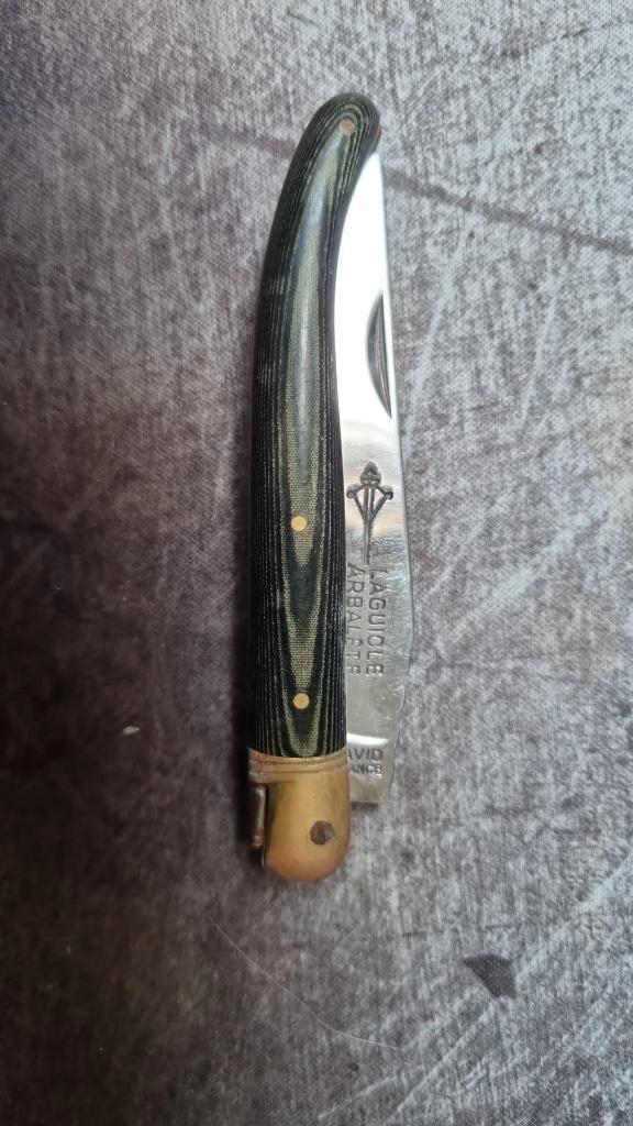 Vintage Laguiole Arbalète G.David, Caravanes & Camping, Outils de camping, Utilisé, Enlèvement ou Envoi