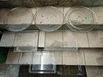 Diverse ronde en rechthoekige glazen microgolf oven schalen, Ophalen, Gebruikt, Microgolfoven, Draaiplateau