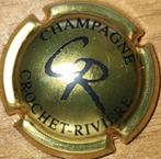 Champagnecapsule CROCHET-RIVIÈRE geel goud & zwart nr 11, Ophalen of Verzenden, Nieuw, Frankrijk, Champagne