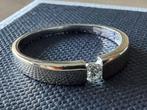 14 karaat witgouden solitair ring met briljant, Ophalen of Verzenden, Zo goed als nieuw, 17 tot 18, Met edelsteen