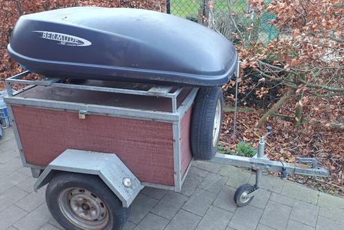 Gesloten bagagewagen volume:1x1,2x0,5m³ + dakkoffer Norauto, Auto diversen, Aanhangers en Bagagewagens, Gebruikt, Ophalen