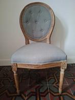 5 Chaises de style en chêne  tissus  gris ., Ophalen, Grijs, Stof