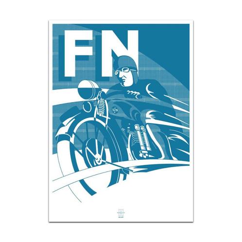 Motorposter - FN Herstal - Blue pilot, Verzamelen, Merken en Reclamevoorwerpen, Nieuw, Overige typen, Verzenden