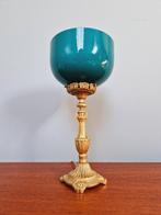 Tafellamp in verguld brons en groene opaline, Antiek en Kunst, Ophalen of Verzenden