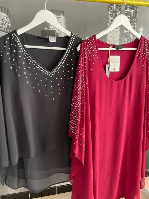 NIEUWE jurk - bijpassend zwart T-shirt - GRATIS T-shirt - 48, Kleding | Dames, Jurken, Nieuw, Maat 46/48 (XL) of groter, Rood