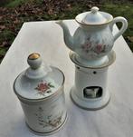 Limoges porseleinen (kruiden) theepot set met warmhouder, Ophalen of Verzenden