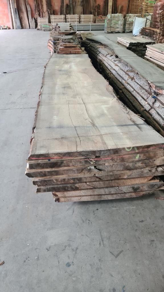 Schaaldelen eik 63 mm dik tot 110 cm breed, Tuin en Terras, Palen, Balken en Planken, Zo goed als nieuw, Ophalen