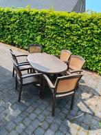 6 chaises de jardin et une table de jardin, Jardin & Terrasse, Synthétique, Enlèvement