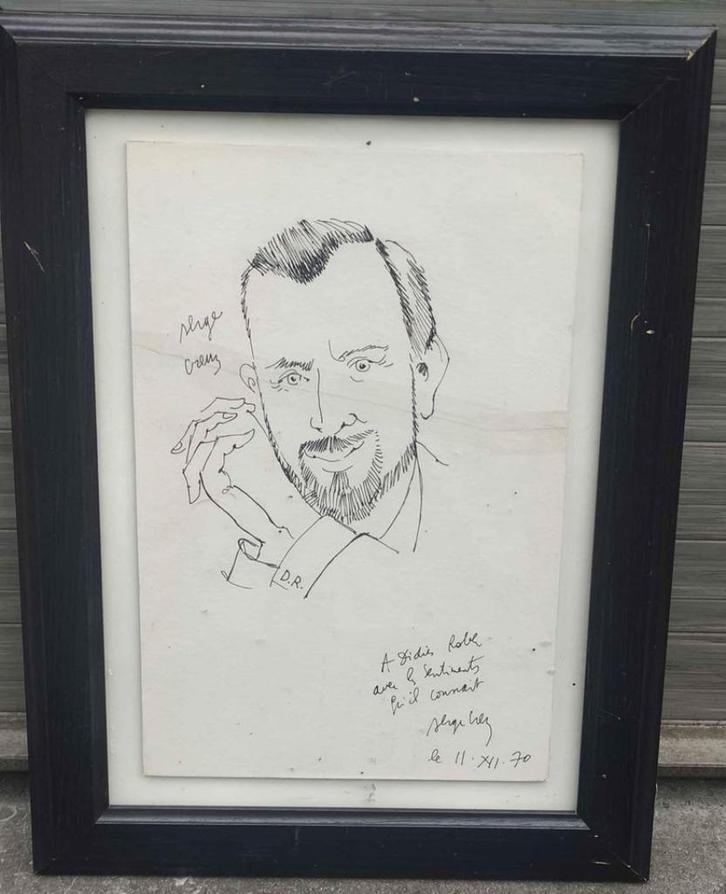 Dessin portrait signe Serge creuz, Antiek en Kunst, Kunst | Tekeningen en Fotografie, Ophalen of Verzenden
