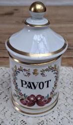 Oude sierlijke Franse apothekerspot PAVOT, Papaver, Ophalen of Verzenden
