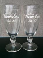 Deux anciens verres sur pied WEEK-END PALE ALE de la Brie de, Comme neuf, Autres marques, Enlèvement ou Envoi, Verre ou Verres