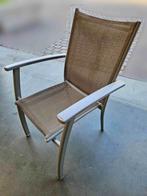 Set van 2 aluminium buitenstoelen voor tuinterras, Ophalen, Gebruikt, Aluminium, Stapelbaar