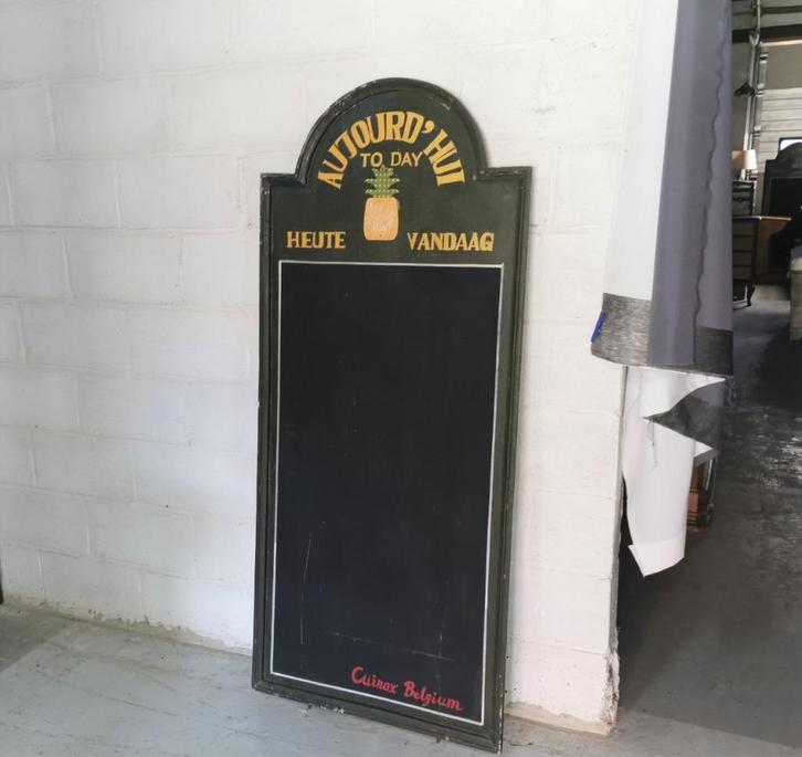 Grand tableau noir ancien avec ananas dessus H 162 L 70, Antiquités & Art, Curiosités & Brocante, Enlèvement