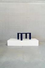 Vintage blauwe salontafel., Ophalen, Minder dan 50 cm, Vierkant, Minder dan 50 cm