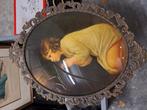 Bronzen kader met schilderij, Antiek en Kunst, Antiek | Brons en Koper, Ophalen of Verzenden
