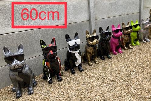 Beeld Franse Bulldog H 60cm, Tuin en Terras, Tuinbeelden, Nieuw, Dierenbeeld, Overige materialen, Ophalen