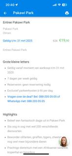 1 ticket voor pakawi park, Tickets en Kaartjes