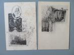 1901 Fr. Milo 2 oude postkaarten Tongerlo Abdij Dreef ..., Verzamelen, Postkaarten | België, Ophalen of Verzenden, Voor 1920, Ongelopen