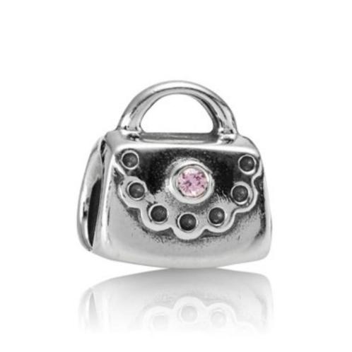Pandora zilveren bedel handtasje, Handtassen en Accessoires, Bedels, Pandora, Zilver, 1 bedel, Met strass, Ophalen of Verzenden
