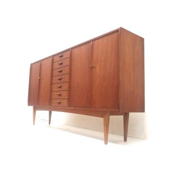 Groot vintage Deens dressoir jaren '60 '70 teakhout, Huis en Inrichting, Verzenden, Teakhout