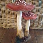 Grote oude vintage paddenstoelen, papier-mâche, fluweel, Antiek en Kunst, Verzenden