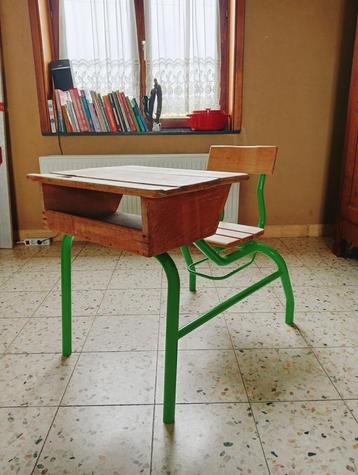Vintage schoolbankje, Ophalen, Gebruikt, Bureau