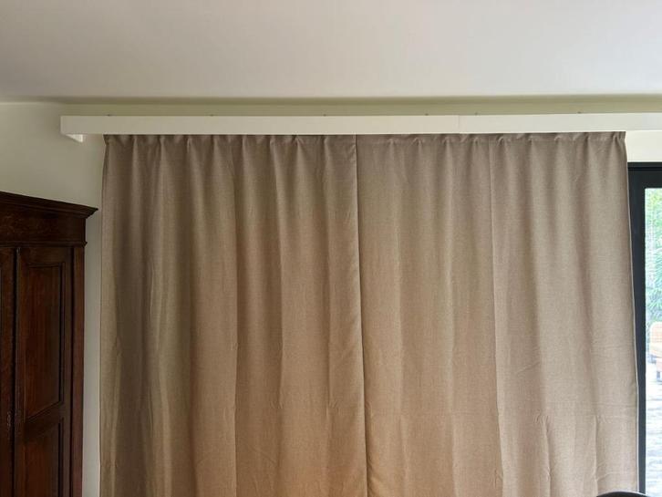 IKEA ANNAKAJSA beige gordijnen, reeds op maat gemaakt, Huis en Inrichting, Stoffering | Gordijnen en Lamellen, Nieuw, 200 cm of meer