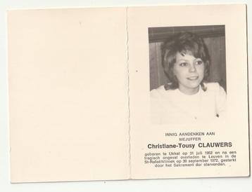 Christiane Tousy CLAUWERS Ukkel 1952 ongeval Leuven 1972