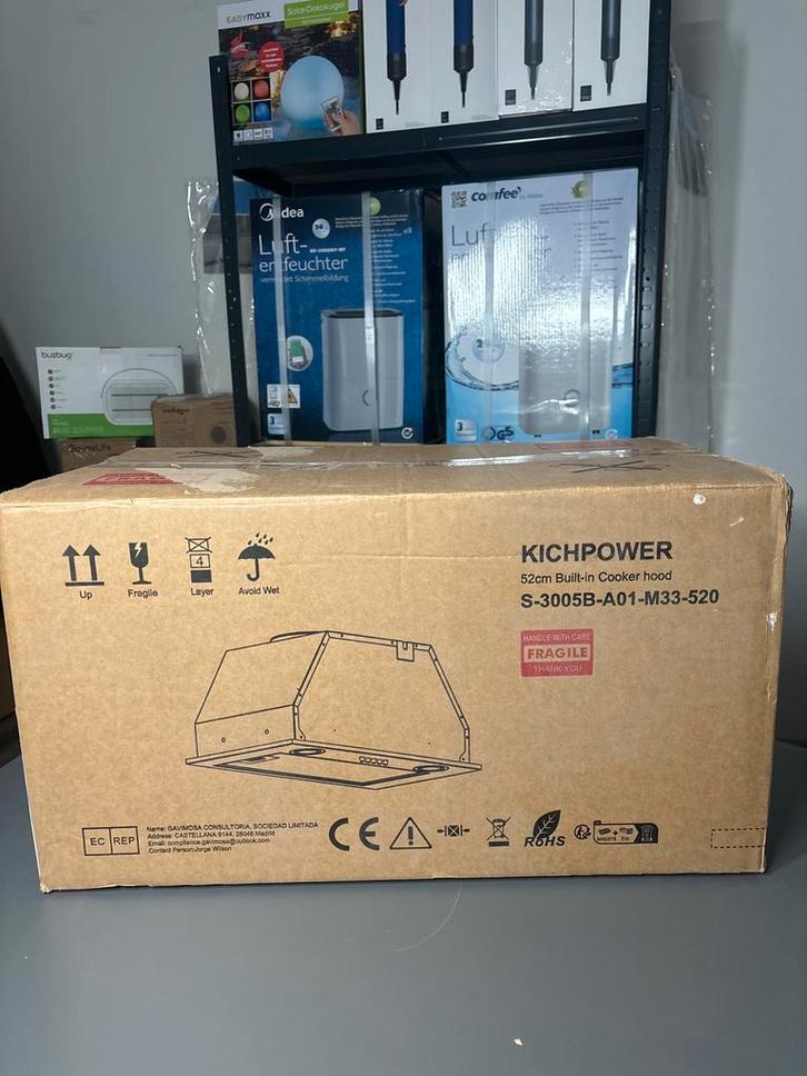 HOTTE ENCastrable KICHPOWER – 52 CM – NEUVE EN BOÎTE, Electroménager, Hottes, Neuf, Enlèvement ou Envoi