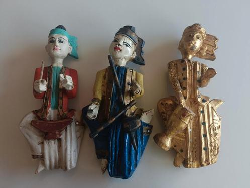 ,3 Poupées anciennes musiciennes Thaïlandaise originales., Collections, Poupées