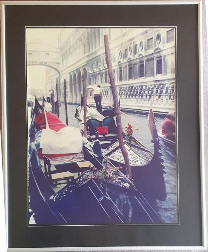 Degelijke aluminium kader met mat glas - Venetië, Antiek en Kunst, Kunst | Litho's en Zeefdrukken, Ophalen