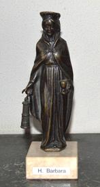 Bronzen St Barbara  met lamp 24 cm, Antiek en Kunst, Ophalen of Verzenden