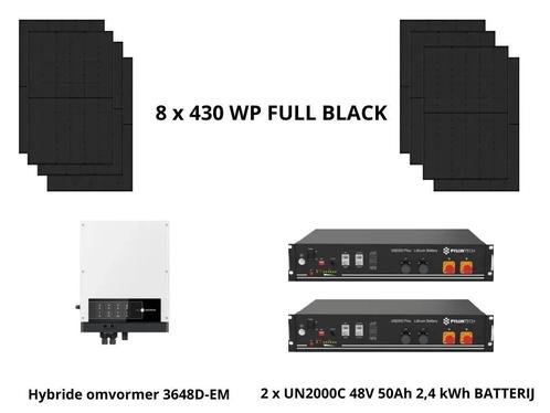ensemble de 8 panneaux solaires  onduleur et batteries 4.8kw, Doe-het-zelf en Bouw, Zonnepanelen en Toebehoren, Nieuw, Compleet systeem