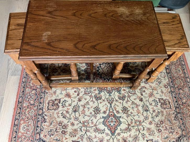 Bijzet tafel, Huis en Inrichting, Tafels | Bijzettafels, Gebruikt, Rechthoekig, Hout, Ophalen
