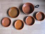 5 terracotta potjes/schaaltjes + 1 potje met steel, Huis en Inrichting, Keuken | Servies, Gebruikt, Ophalen of Verzenden, Schaal of Schalen