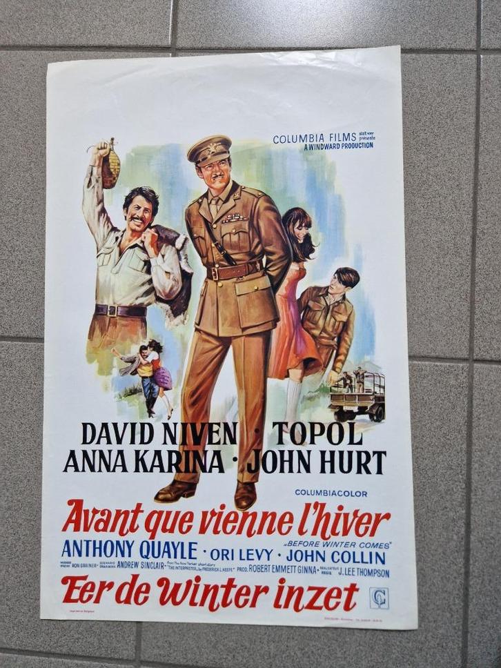 filmaffiche David Niven Before Winter Comes filmposter, Verzamelen, Posters, Zo goed als nieuw, Film en Tv, A1 t/m A3, Rechthoekig Staand