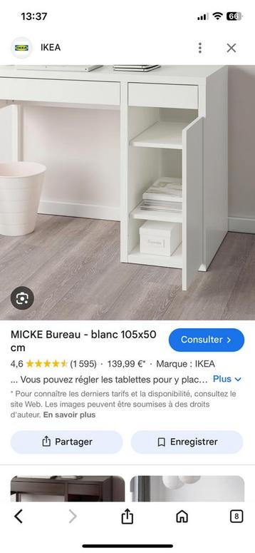 Bureau micke, Enlèvement, Comme neuf