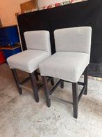 Scapa hoge stoelen 2 stuks licht grijze stof., Huis en Inrichting, Barkrukken, Zo goed als nieuw, Ophalen