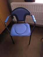 Chaise hygiénique fixe avec seau ergonomique, Comme neuf, Bleu, Enlèvement ou Envoi, Métal