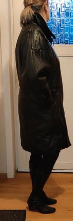 lederen damesmantel, dames winterjas, maat 42/44, Kleding | Dames, Ophalen of Verzenden, Gedragen, Maat 42/44 (L), Zwart