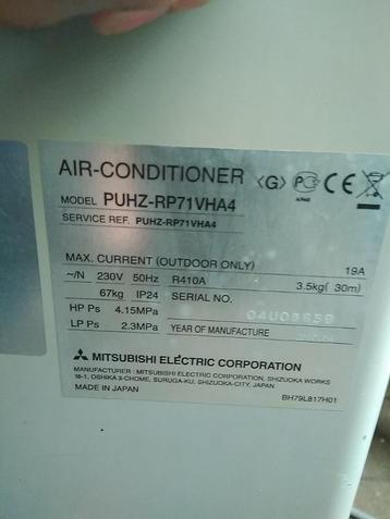 Bloc de climatisation extérieur Mitsubishi pro, chaud-froid, Enlèvement