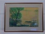 A5414 Aquarel schilderij van Jan van den Thillart 1960, Ophalen of Verzenden