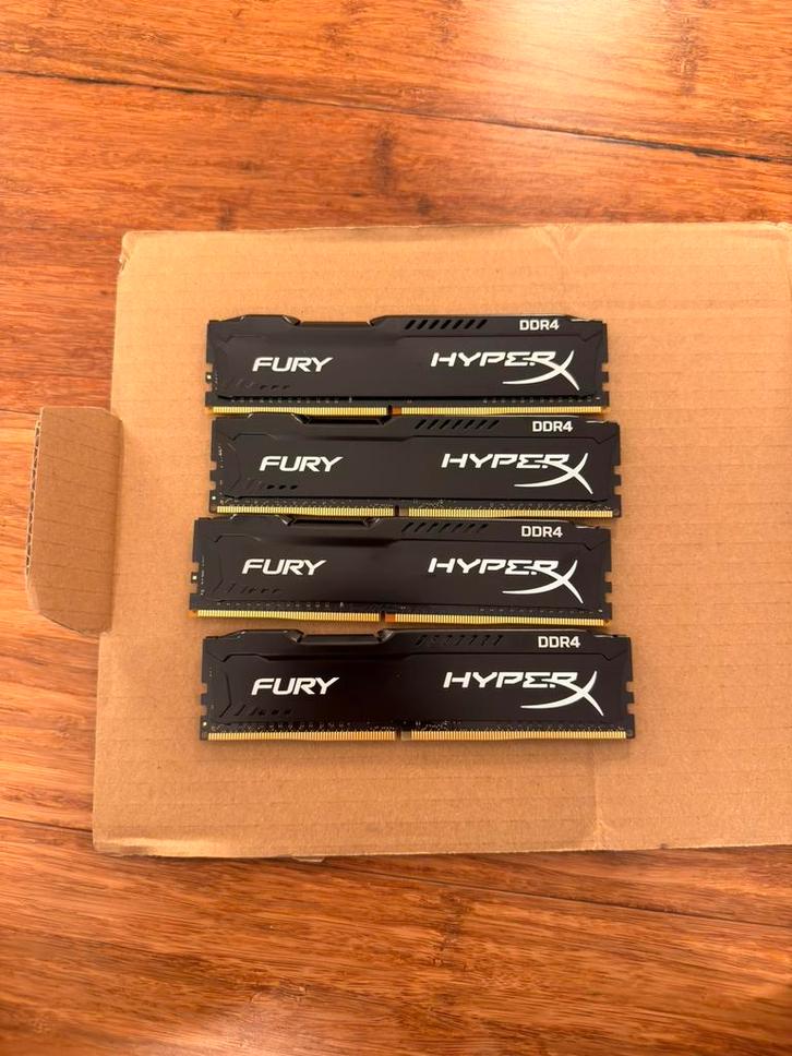 Barrettes RAM HyperX Fury DDR4, kit de 4x4go (16go), 2133, Computers en Software, RAM geheugen, Zo goed als nieuw, DDR4, Ophalen of Verzenden