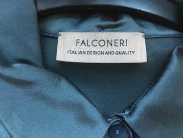 FALCONERI staalblauwe (petrol) zijden blouse - M disponible aux enchères