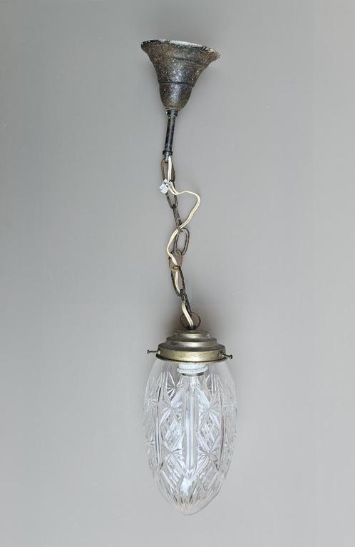 1 suspension ancienne, Huis en Inrichting, Lampen | Hanglampen, Zo goed als nieuw, Minder dan 50 cm, Glas, Ophalen of Verzenden